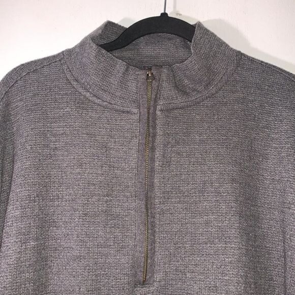 Smiths Workwear Mens Gray 1/4 Zip Pullover Sweatshirt XL Cotton Blend - Picture 2 of 12